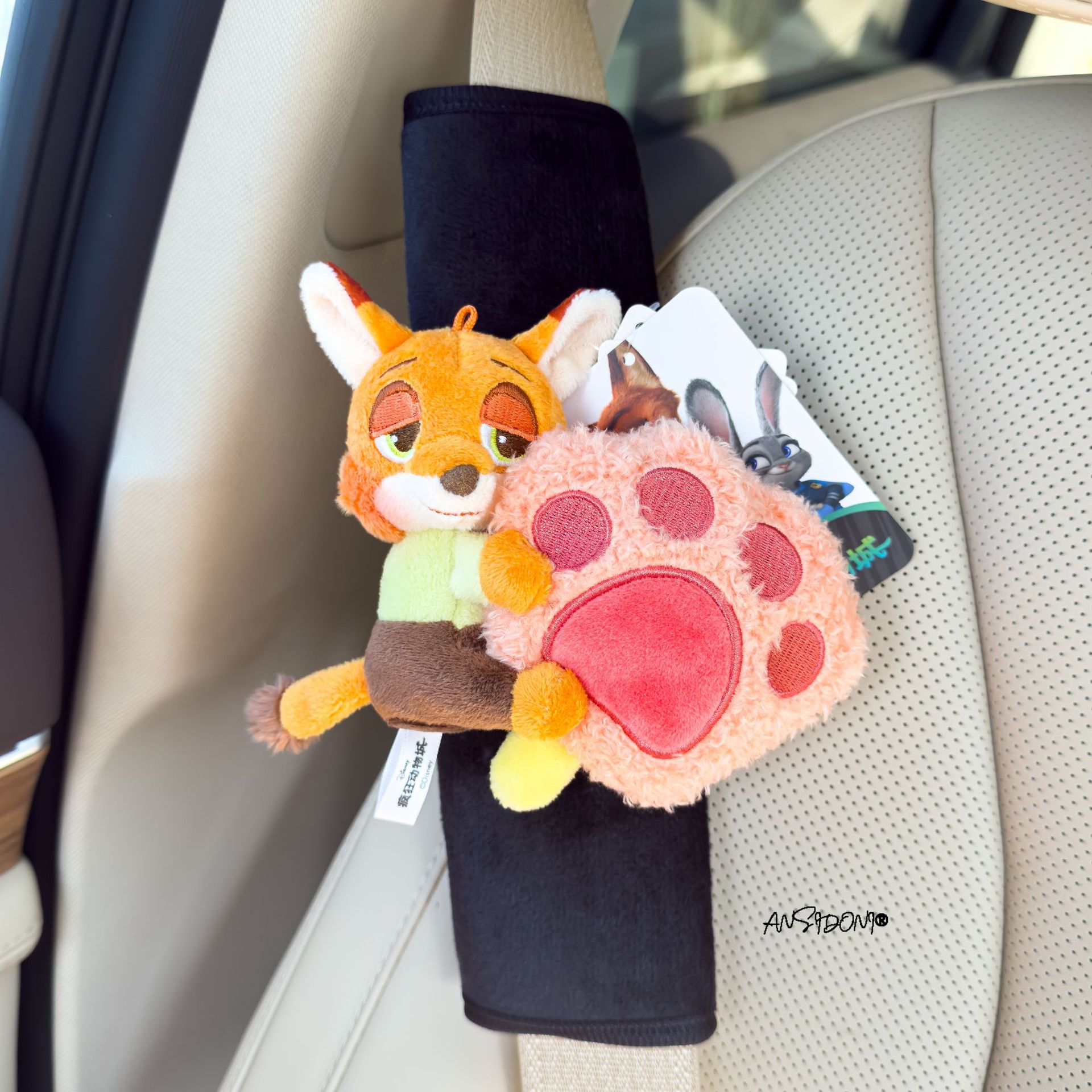 Official Zootopia Judy Nick Car Seatbelt Shoulder Pad Car Seatbelt Cover Car Interior Decoration