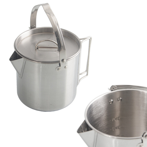 Outdoor foldable kettle portable stainless steel picnic cooker kettle camping coffee pot teapot hanging pot