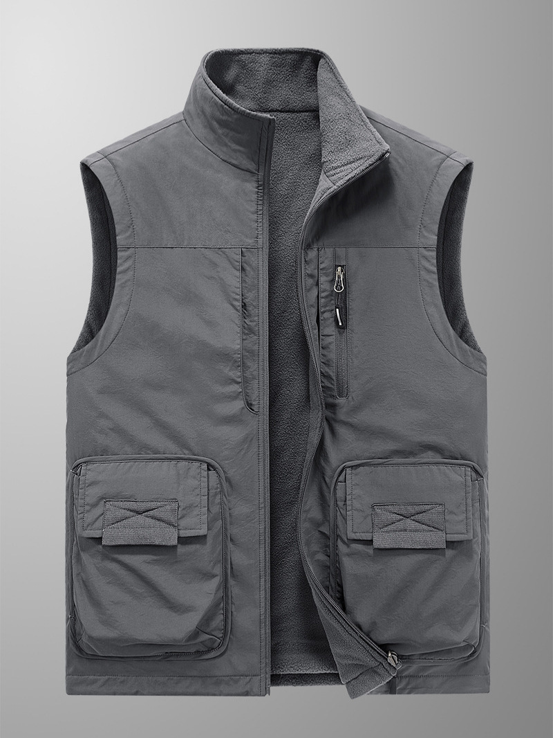 Double-sided quick dry warm vest, jacket for leisure, plus size