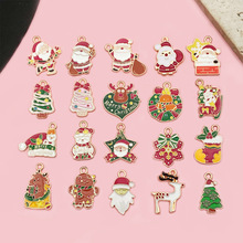 KC金滴油圣诞老人花环圣诞树麋鹿diy合金配饰 手链钥匙扣挂饰吊坠