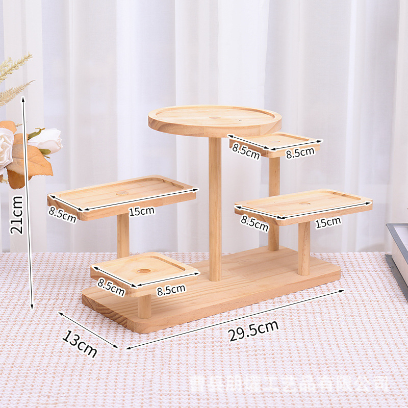 スポット木製多層収納ディスプレイラック植木鉢装飾ラックリビングルーム手作り収納ラック木製ブラインドボックスディスプレイスタンド|undefined