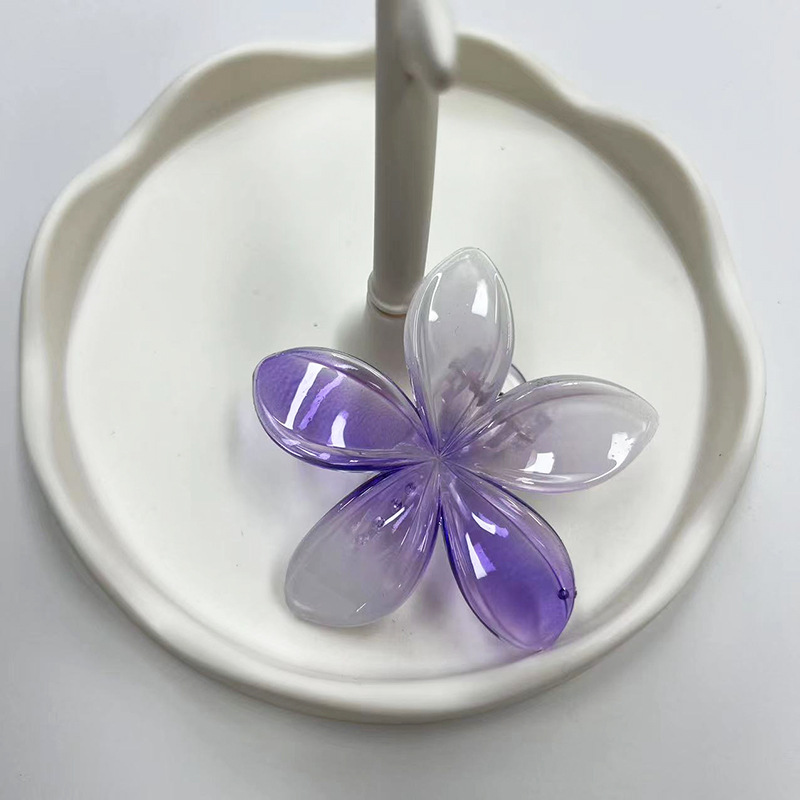8.5cm 투명 사이드 클립 보라색