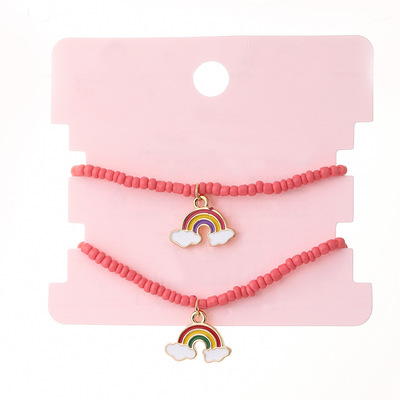 欧美新款流行儿童饰品套装 合金彩虹好朋友Best Friends手链套装|ms