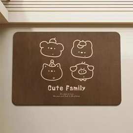 可爱卡通浴室地垫吸水速干防滑硅藻泥脚踏垫卫生间门口脚垫批发