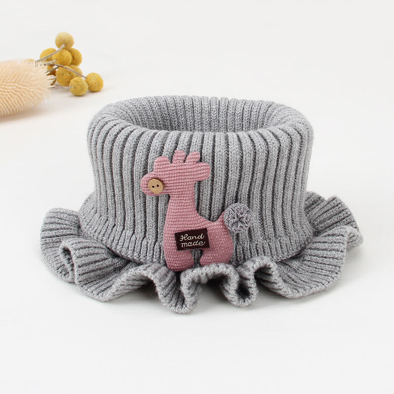 Bufandas de cuello para niños otoño y invierno caliente suave a prueba de viento tejido protector de cuello para niños y niñas, cuello de lana de ciervo frío