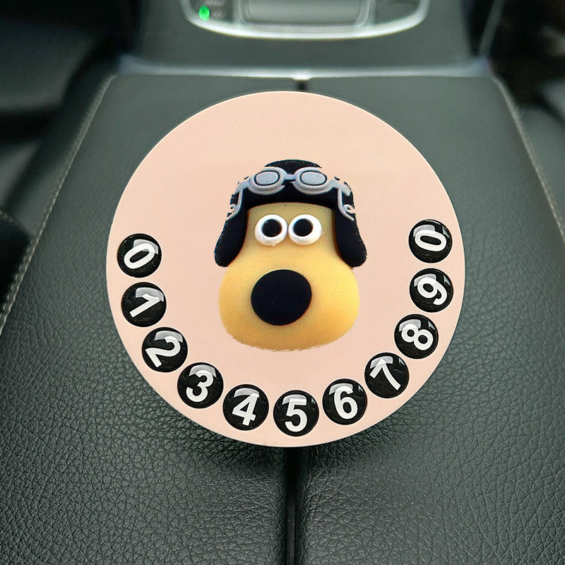 Tarjeta de estacionamiento temporal de dibujos animados de automóvil, matrícula de desplazamiento de automóvil privado de alta calidad creativa y linda, número de teléfono de automóvil móvil