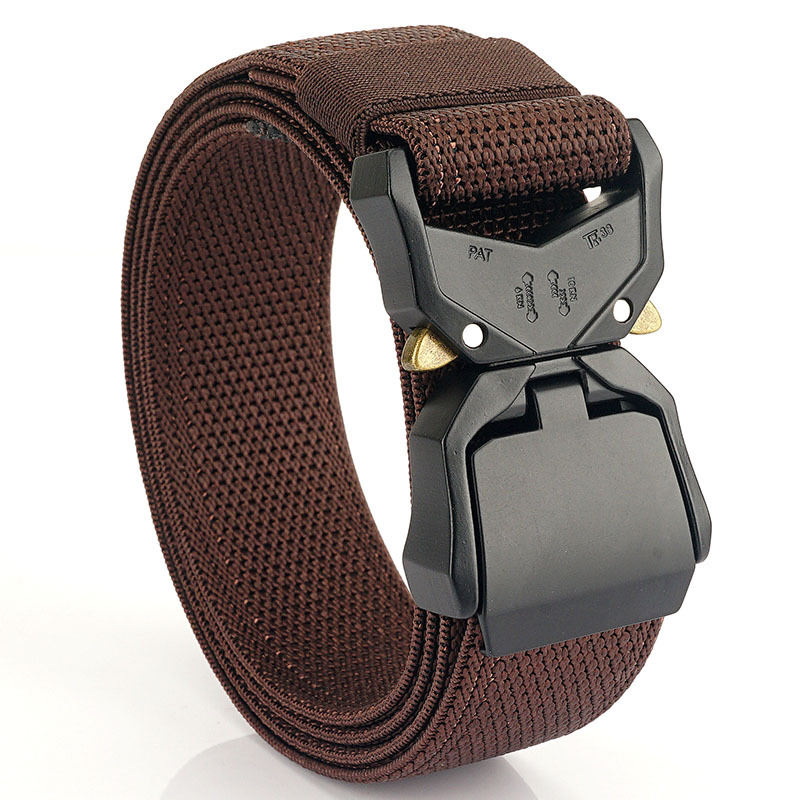 Nuevo cinturón táctico de aleación de aluminio de los hombres de función rápida hebilla de nylon real elástico tejido pantalones de lona cinturón