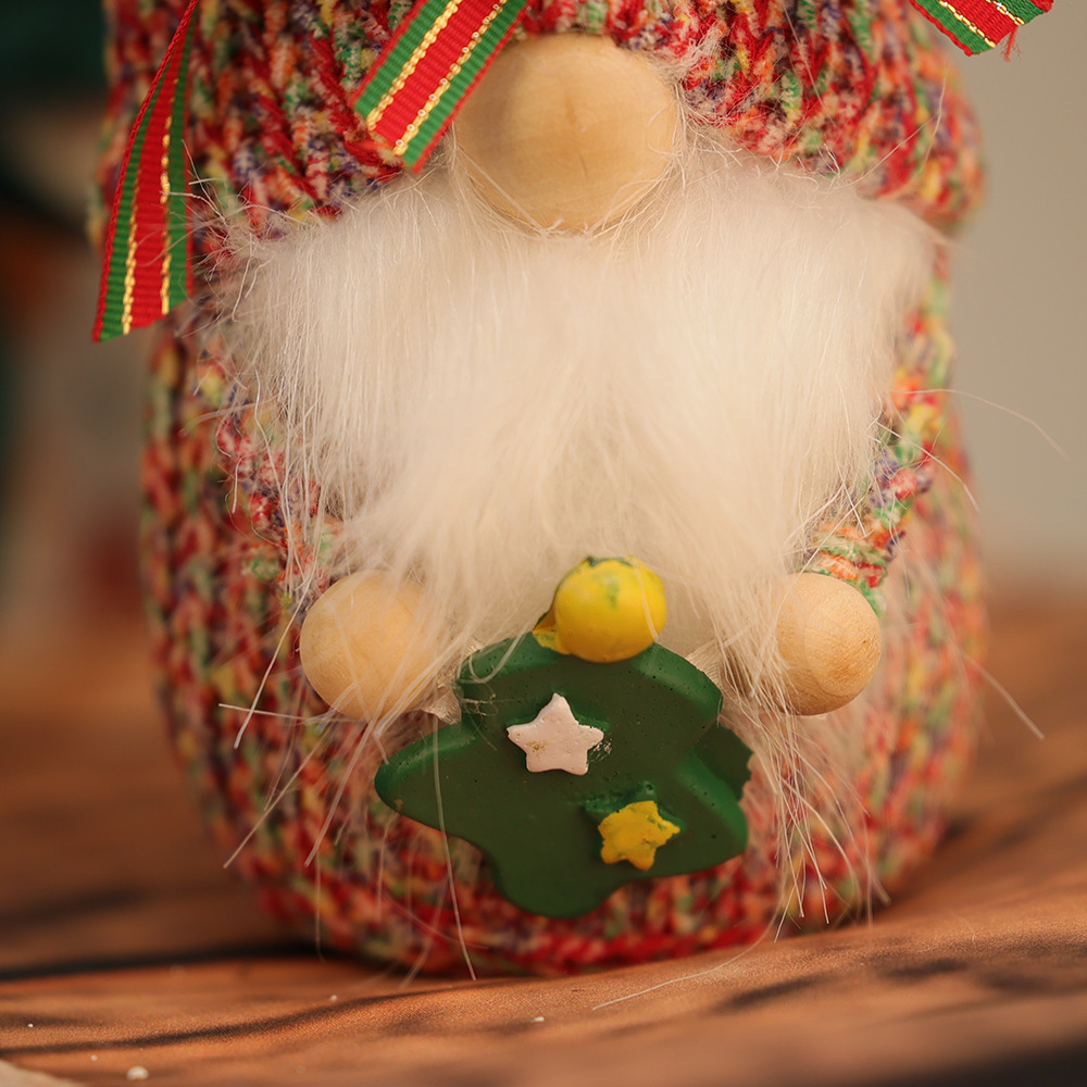 2025 muñeca sin rostro transfronteriza tejido de felpa caramelo árbol de Navidad muñeca enana muñeca de Navidad adornos de muñeca