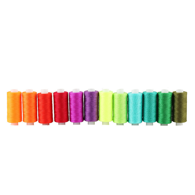 Transfronterizo 100 color línea de coser línea de poliéster línea de eje de línea de coser tejida a mano línea de coser ropa línea de máquina de coser