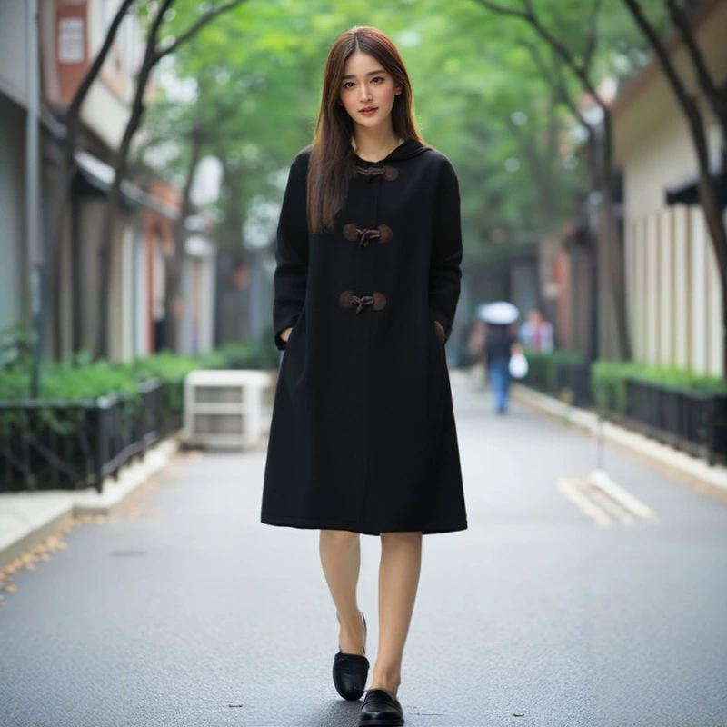 Double-sided Long Wool Coat, Women’s Plus-Size, Korean Style, Demi‑season Thickened
