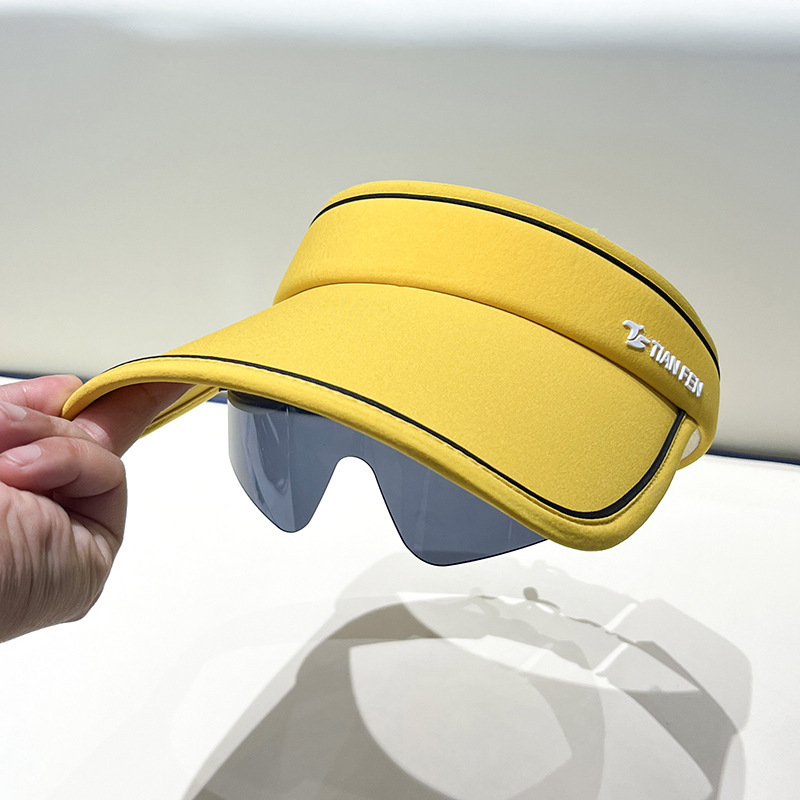 Sunshade childr in summer with sunglasses 2024 new sports duckbill empty top outdoor face covering sunscre hat for_voghion.com