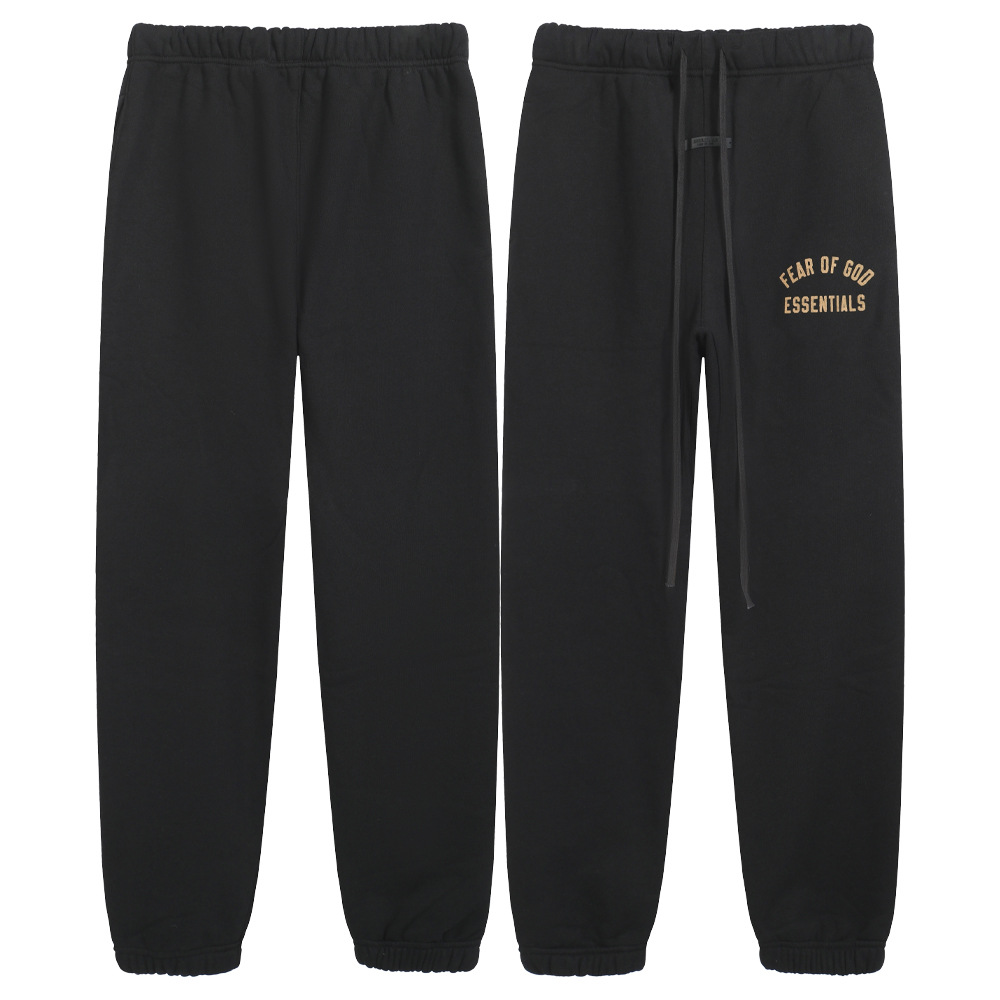 24FW nuevo FOG ESSENTIALS con impresión de letras de vello para hombres cuerdas casuales sueltas de tirado de piernas pantalones de moda