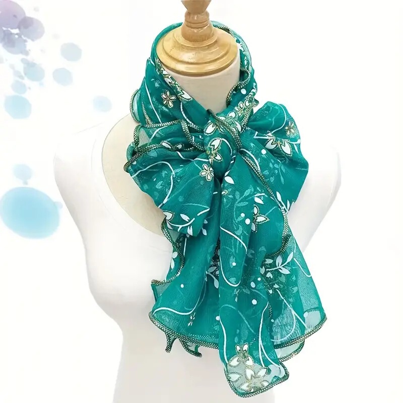 Autumn and winter new scarf women's long all-match wooden ear scarf gilded flower scarf night market stall wholesale
