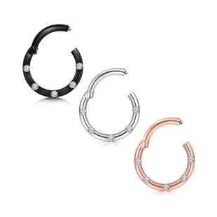 European and American Stainless Steel 316L closed ring open ring nose ring earrings seamless ring earrings Diamond zircon piercing jewelry