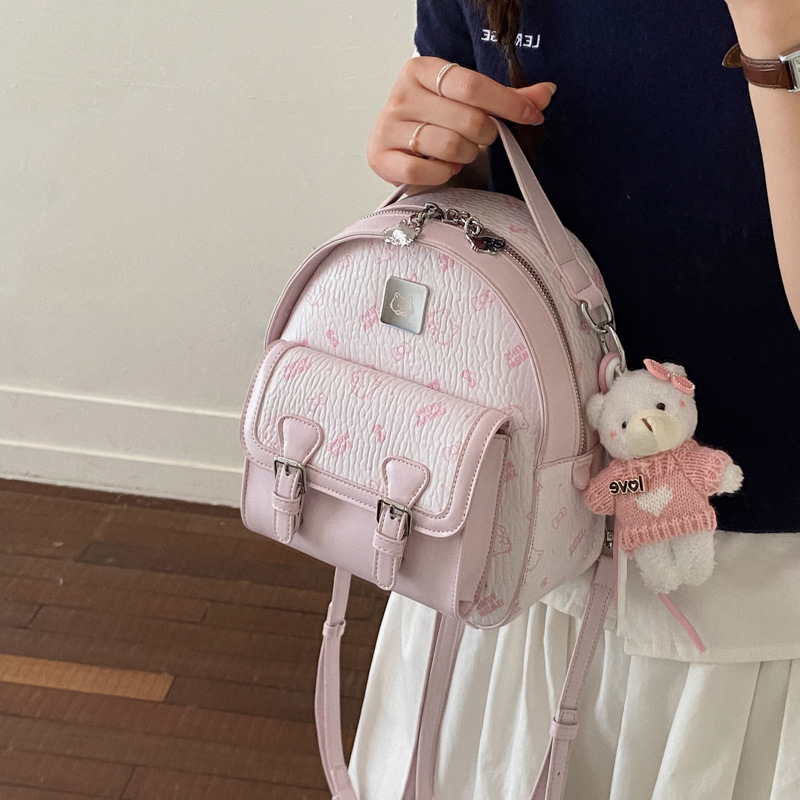 Moda extranjera estilo coreano simple sensación diaria 2026 nuevo hombro mochila bolsa de cubo portátil temperamento casual