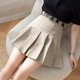 学院风防走光百褶裙短裙女2026春夏jk西装小个子高腰a字半身裙女