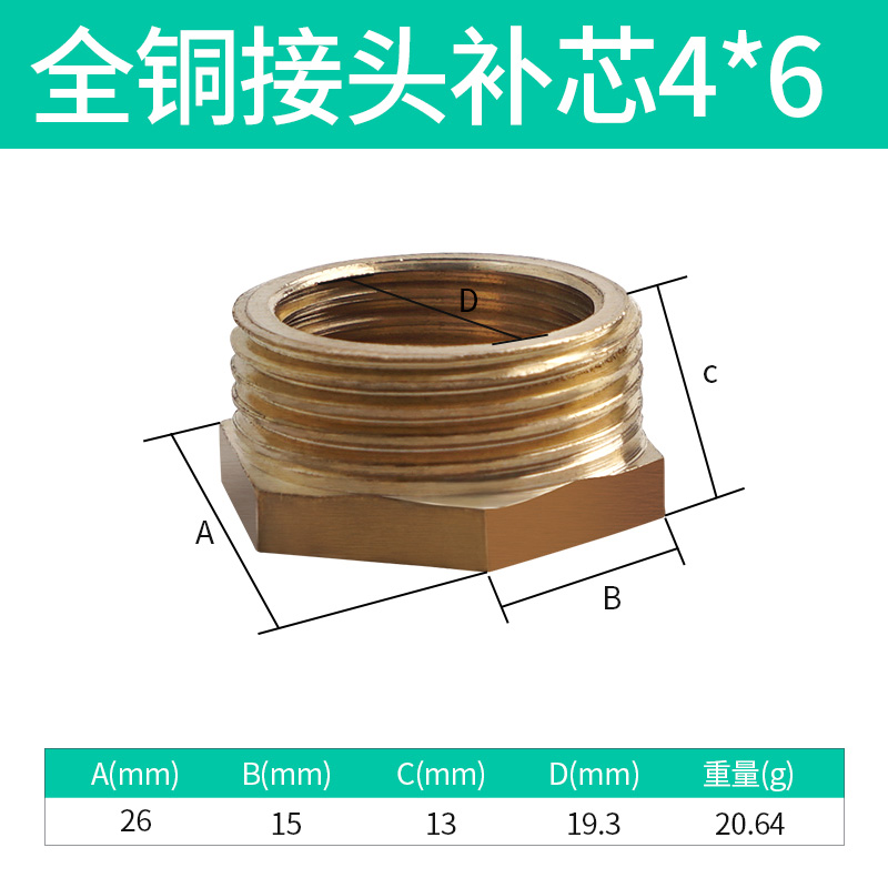 Adaptador de manómetro de agua de Ilecco adaptador de cobre de acero inoxidable 304 M14M20 / 1.5 4 minutos