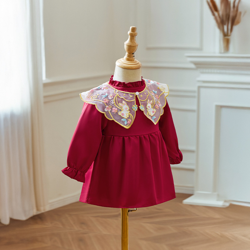 [Antibacteriano] vestido de princesa bebé vestido de bebé vestido de aniversario de bebé vestido de niña vestido rojo verano