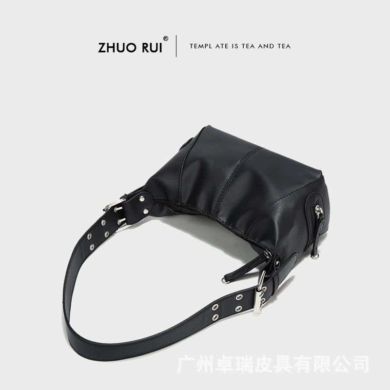 Сумка через одно плечо (ZHUO RUI) маленькая сумка с молнией подмышечная, компактная 22×11×14 см