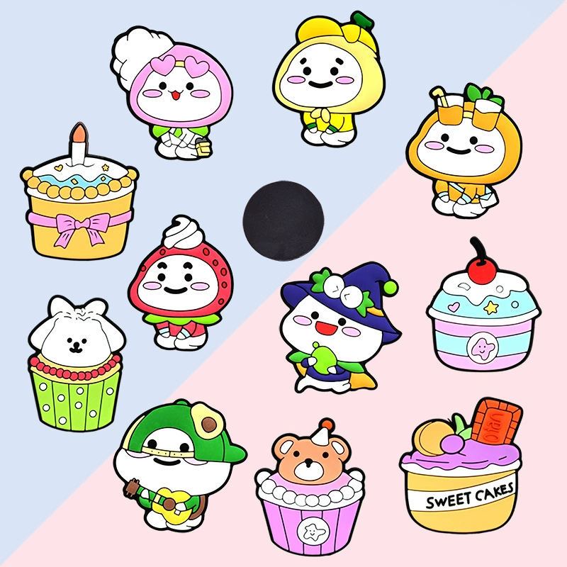 Мультяшный милый торт DIY наклейка на холодильник креативная ПВХ мягкая клейкая магнитная наклейка раннего образования магнитная наклейка оптовая детская наклейка