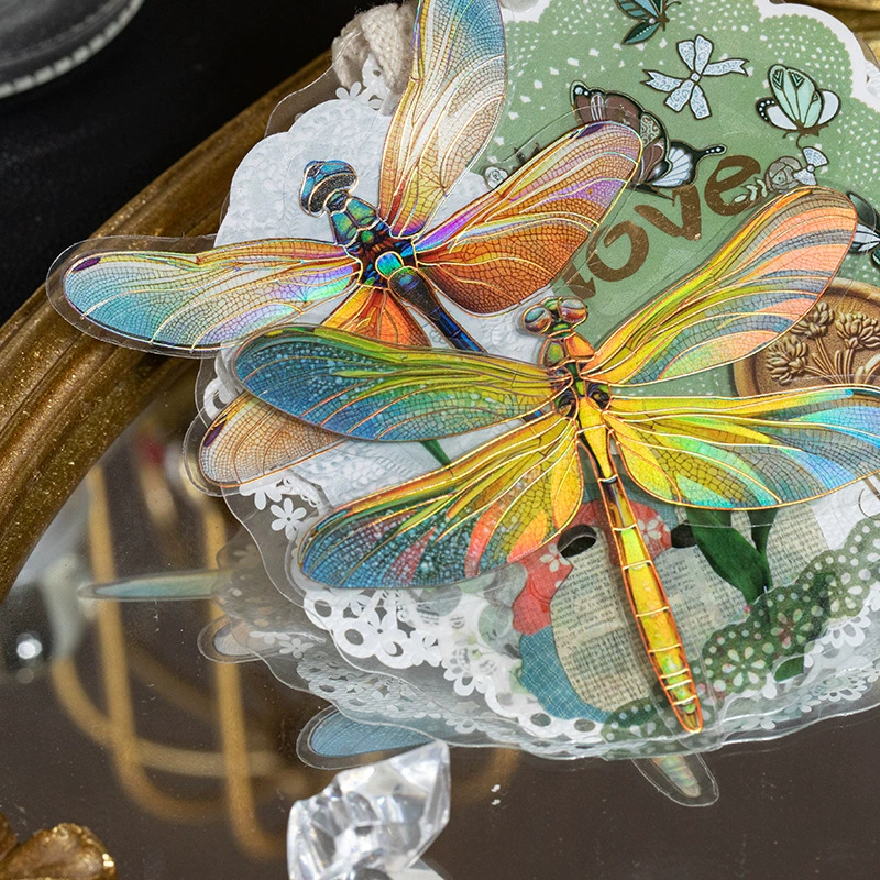 Пакет цветных наклеек Yuxian Pet серия Dragonfly Pianpian, ретро креативный материал, настольная палатка, долина красоты, Diy карточка наклейка
