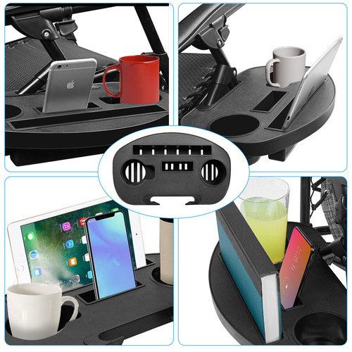 Zero-gravity chair tray plastic multi-functional recliner cup holder tray phone stand gravity recliner side table