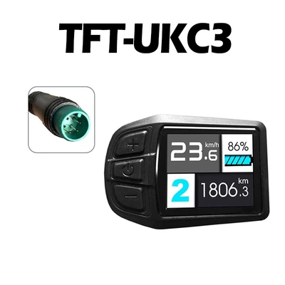 TFT-UKC3 rəngli displey, 36V 48V 52V uyğun, litium batareya modifikasiya aksesuarları