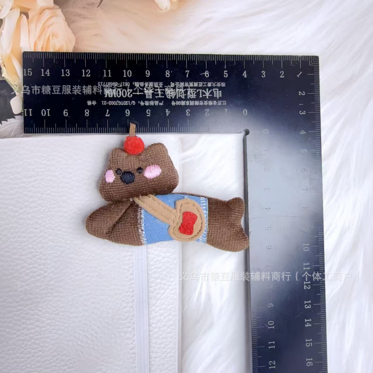 Brand three dimensional denim backpack, small bag, cloth, demi-season accessories, children's hair accessory, South Korea, with little bears 3