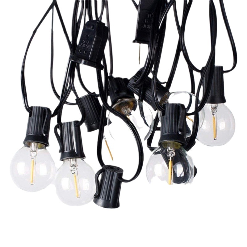 Luces decorativas para exteriores Cadena de luces G40 Cadena de luces de bombilla LED E12 Cadena de luces solares G40 Cadena de luces Edison