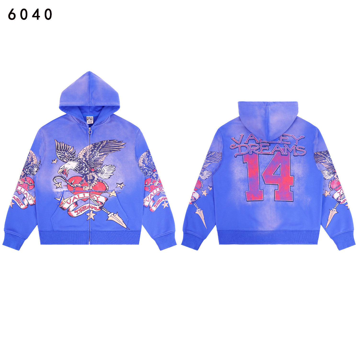 Vale Forever Valley Dreams Hoodie Vintage Eagle & Heart 14 Blue