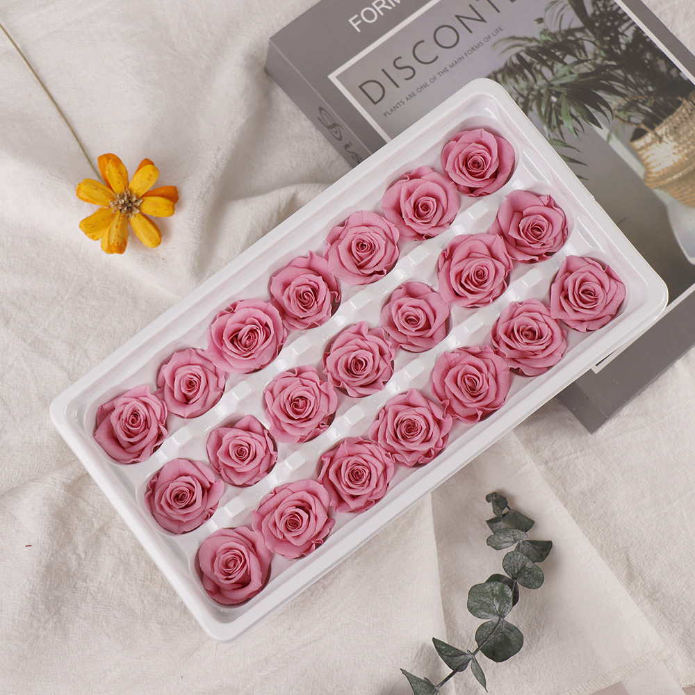 Clase B Flor eterna Rosa 2 3cm Día de San Valentín chino Flor eterna al por mayor DIY Yunnan 520 Regalo del día de la madre