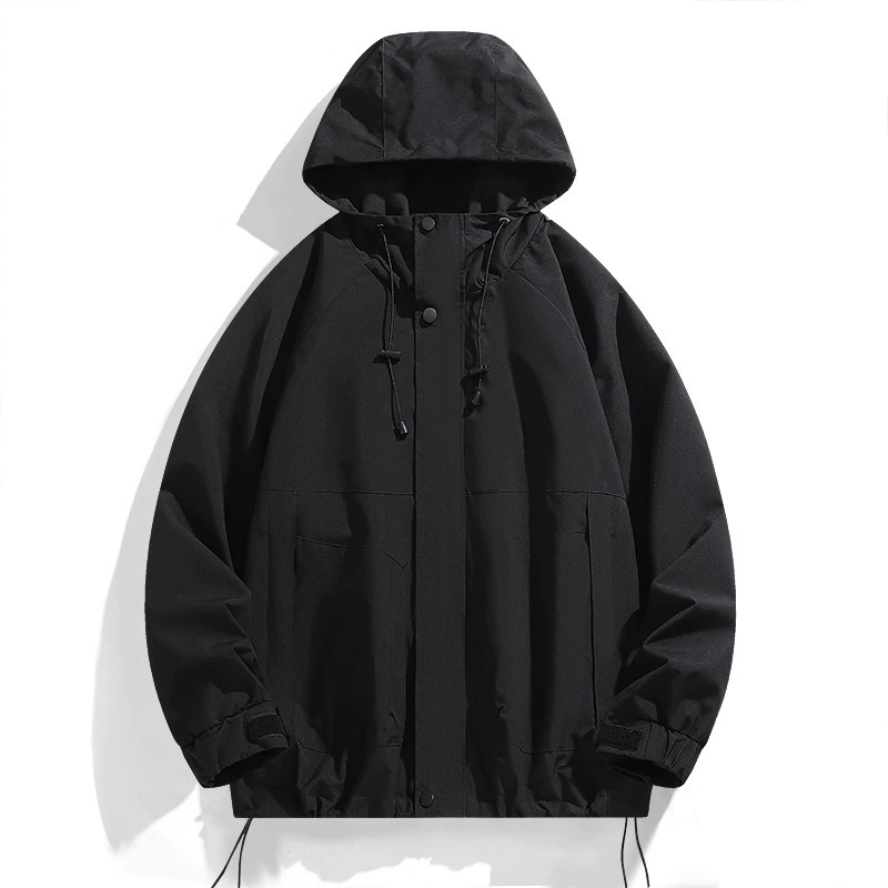 Autumn men's windproof waterproof universal jacket with hood, oversize