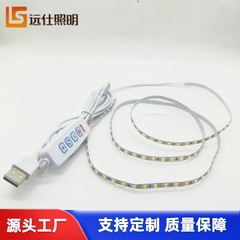 画框5V60珠按键USB接口暖白色双色LED灯带2835灯玩具装饰LED套装
