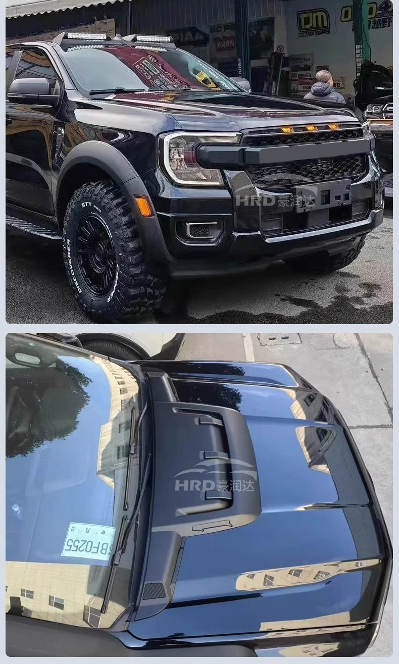 Suitable for Ford Ranger Modification to Raptor-Style Body Kit, Front Grille, Wide-Body Wheel Arches, Black Warrior Kit Modification