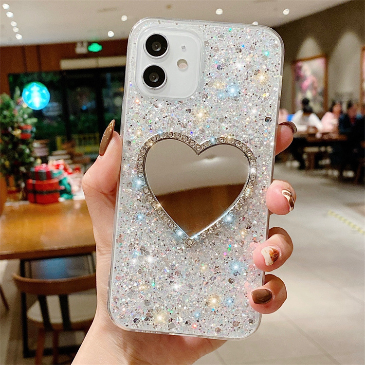 Sweet Heart Shape Tpu Glitter   Phone Accessories display picture 5