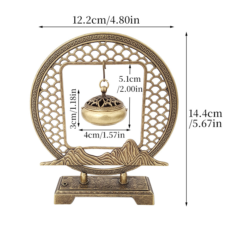 산과 강의 화려한 향로