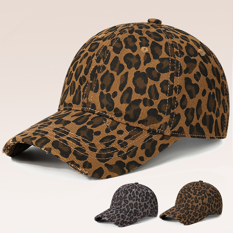 New baseball cap light panel leopard print peaked cap hole do old fashion new all-match sun hat cross-border export New baseball cap light panel leopard print peaked cap hole do old fashion new all-match sun hat cross-border export