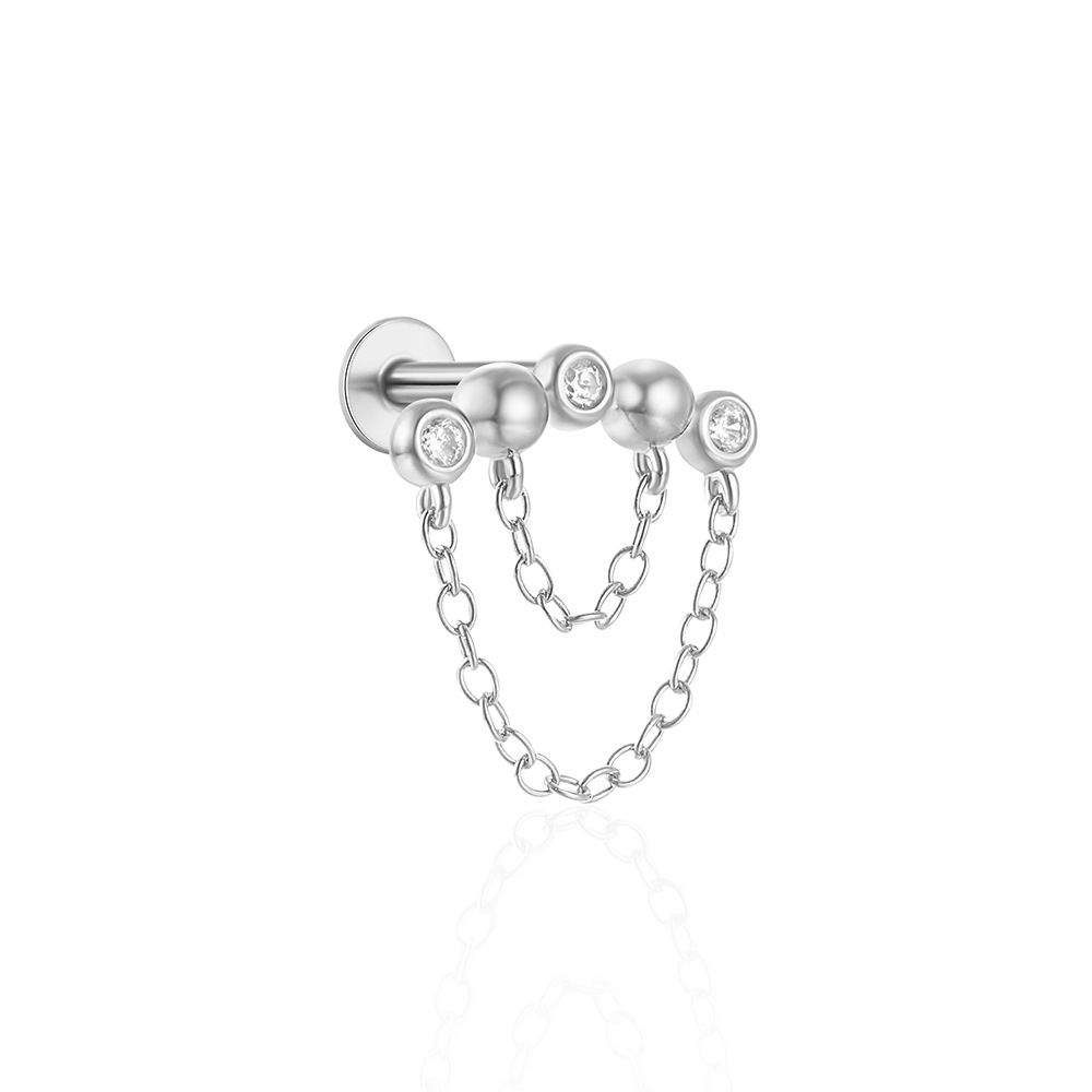 1 Piece Simple Style Flower Plating Sterling Silver Zircon Ear Studs display picture 91