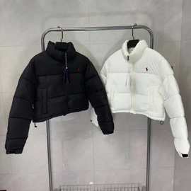 跨境外贸RL polo 小马绣花经典款休闲百搭女士高腰短款棉服外套