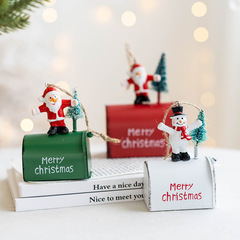 国境を越えた新製品クリスマス鉄製老人雪だるま郵便受けストラップクリスマス鉄製家ストラップクリスマスツリー装飾