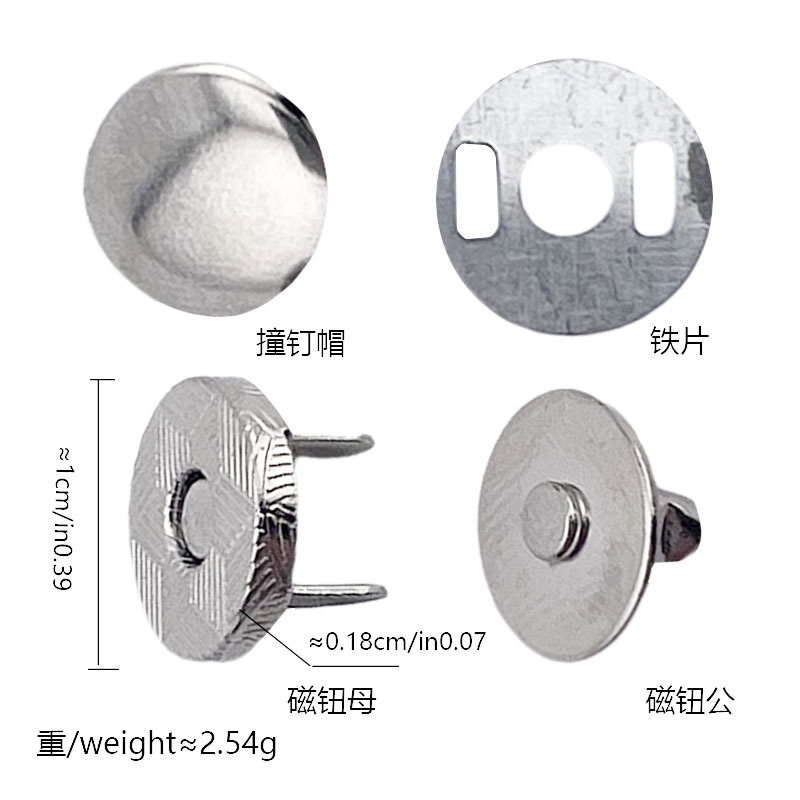 Hebilla magnética de hierro, diseño cosido invisible, tipo madre-hijo, 100 unidades, venta directa de fábrica