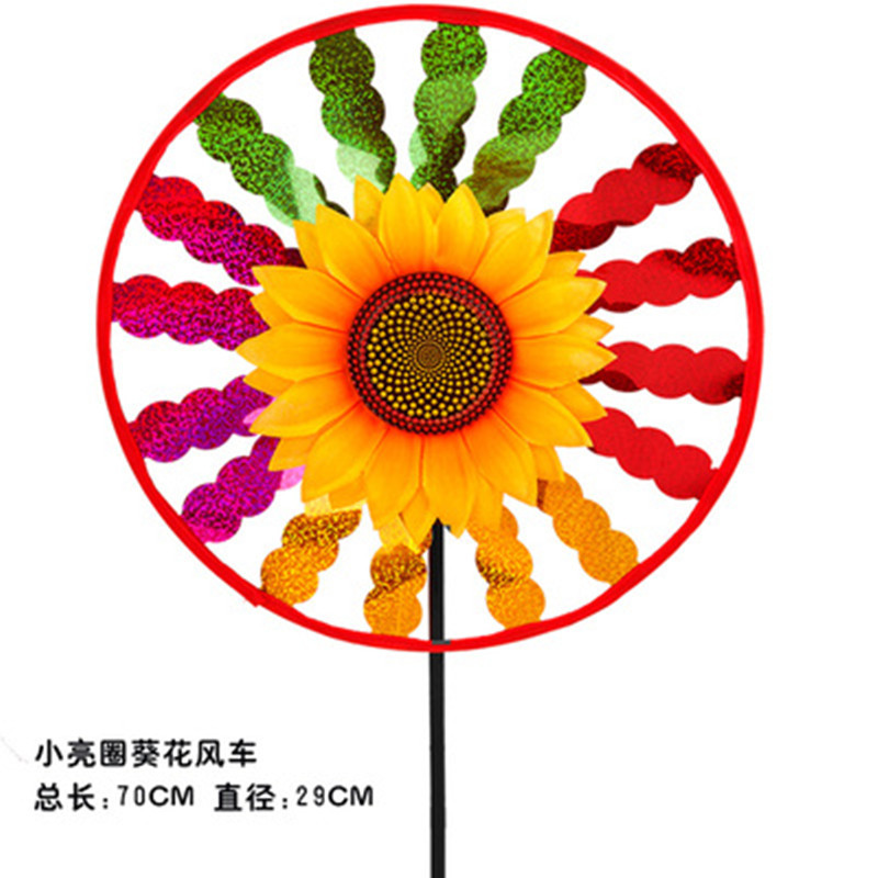 Round windmill toy solar-powered, sunflower