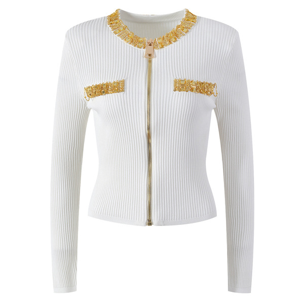 Summer knitted golden fashionable design cardigan