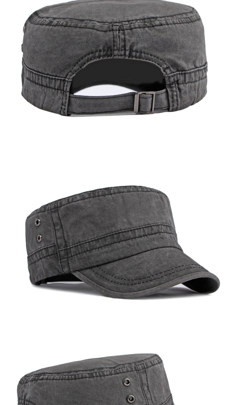 Cappello unisex Cappello da sole da uomo Cappello in cotone lavato Cappello militare piatto e curvo da donna_voghion.com