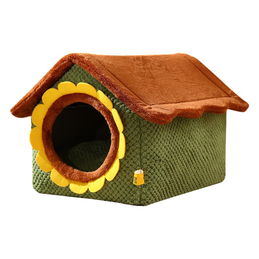 Nuevo Otoño e Invierno nido girasol casa nido caliente perrera gato nido extraíble y lavable cuatro estaciones universal pequeña casa al por mayor