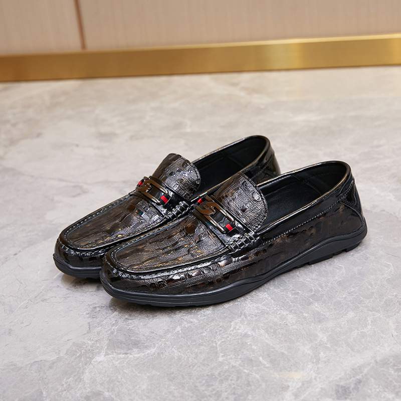 Nuovo set di scarpe comode da uomo in pelle con stampa alla moda, tendenza casual_voghion.com