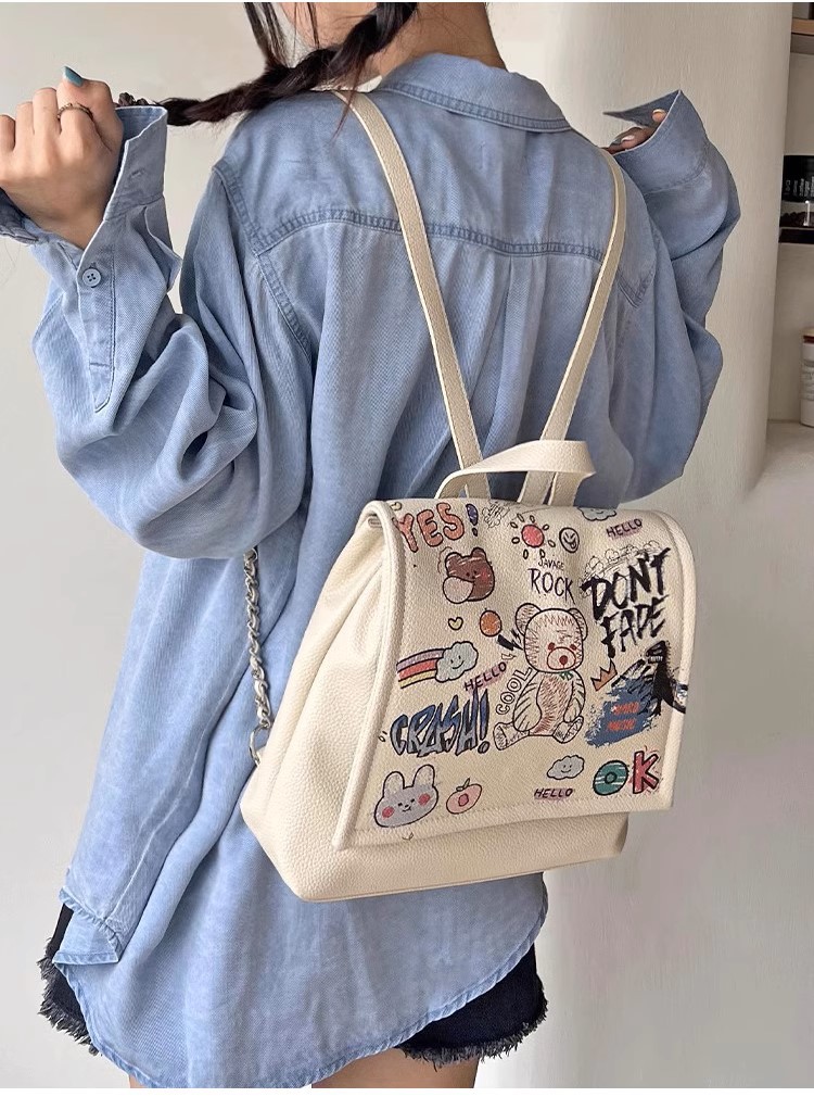 Bären-Tasche, modischer, vielseitiger Rucksack, Schultertasche, Messenger Bag, Damentasche_voghion.com