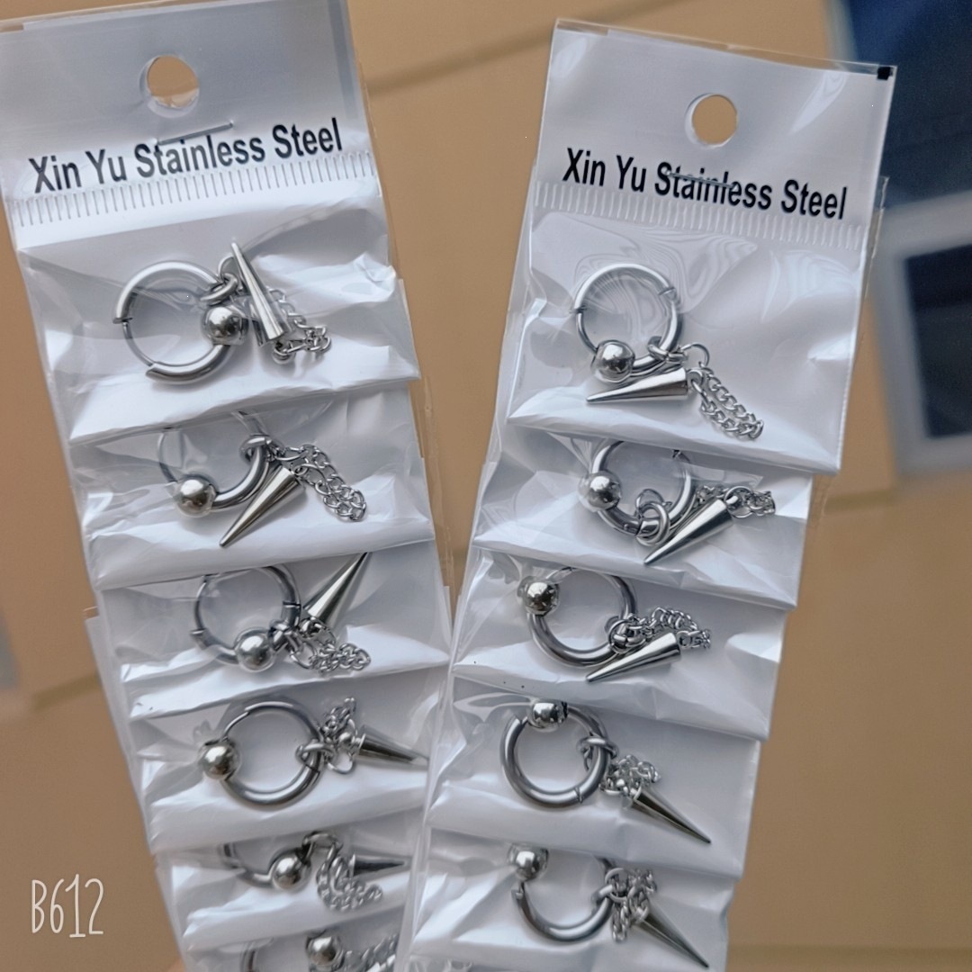 2.5 pendientes de acero de titanio gruesas y el mismo modelo crian orejas joyas de moda con pendientes de acero inoxidable con hilo redondo personalizado image 27