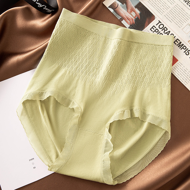 Ropa interior de contracción del vientre de cintura alta contracción del vientre de las mujeres fuerte levantamiento de la cadera Algodón puro entrepierna antibacteriana sin costuras talla grande pantalones de ropa interior de mujer