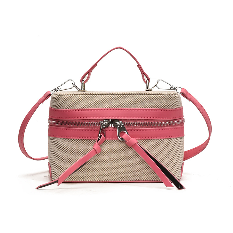 2025 nuevo nicho de diseño retro color contrastante empalme bolso de mano personalidad viaje elegante mochila de hombro